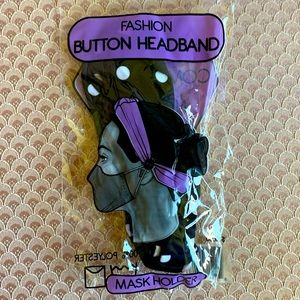 Polka Dot Mask Holder Headband